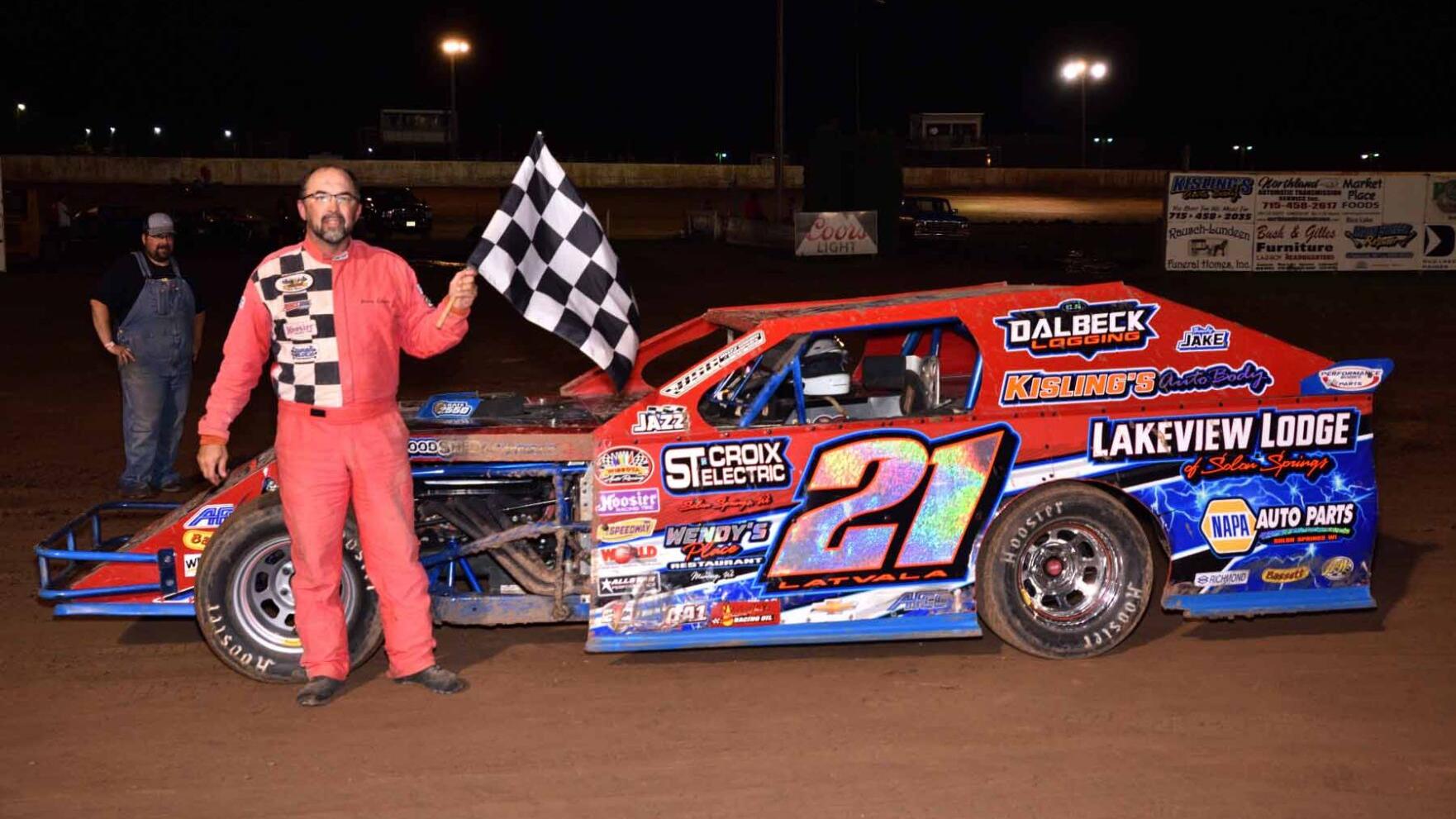 Truscott, Latvala, Hazelton grab feature wins at Rice Lake Speedway